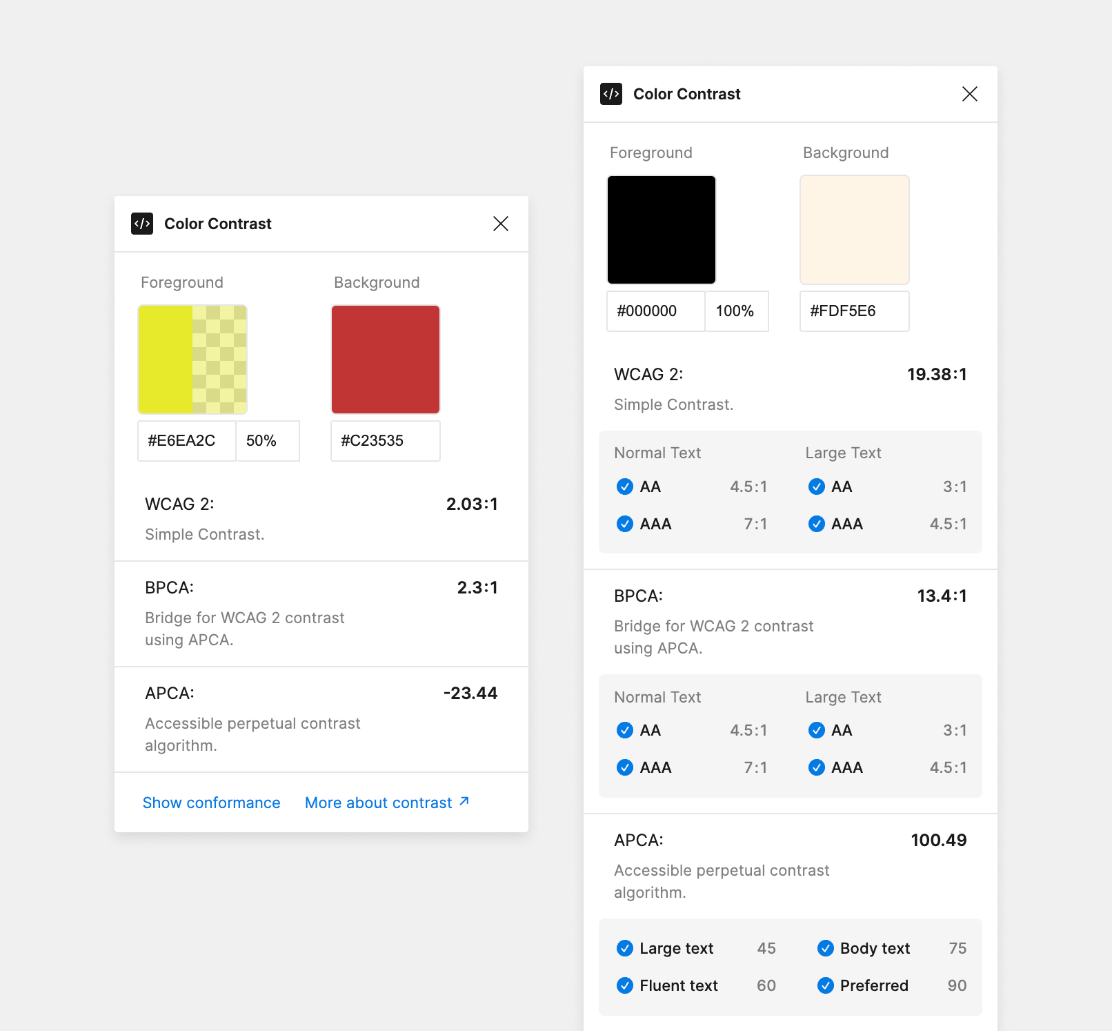 "Color Contrast" – Figma plugin